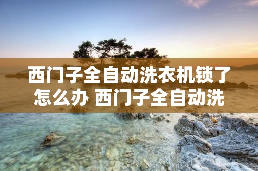 西门子全自动洗衣机锁了怎么办 西门子全自动洗衣机锁了怎么办啊