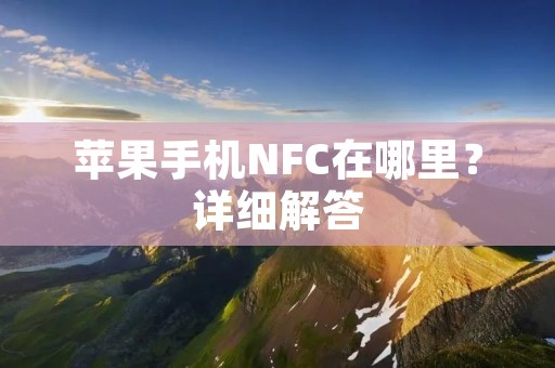 苹果手机NFC在哪里?详细解答 苹果手机NFC在哪里?详细解答