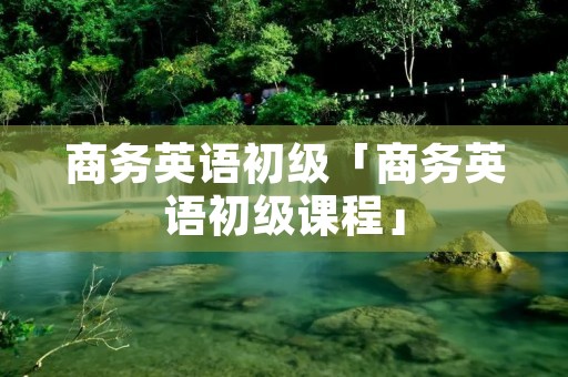 商务英语初级「商务英语初级课程」