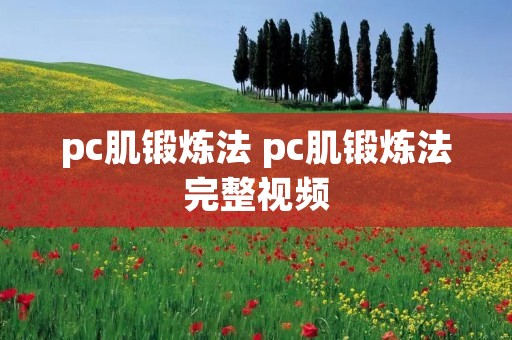 pc肌锻炼法 pc肌锻炼法完整视频