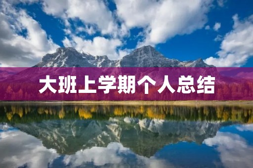 大班上学期个人总结