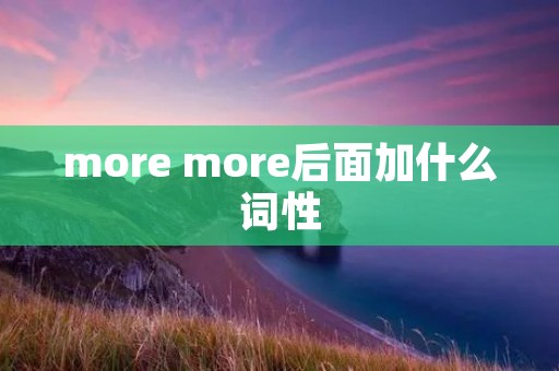 more more后面加什么词性 more more后面加什么词性