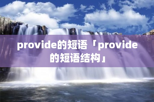 provide的短语「provide的短语结构」