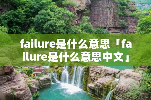 failure是什么意思「failure是什么意思中文」
