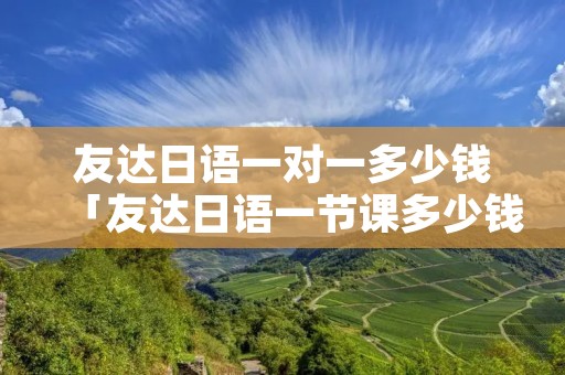 友达日语一对一多少钱「友达日语一节课多少钱」