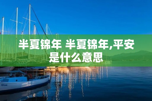 半夏锦年 半夏锦年,平安是什么意思