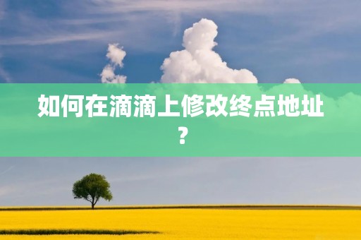 如何在滴滴上修改终点地址? 如何在滴滴上修改终点地址?