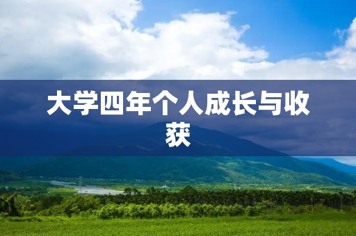 大学四年个人成长与收获
