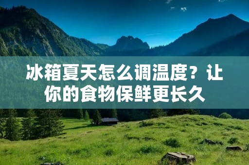 冰箱夏天怎么调温度?让你的食物保鲜更长久 冰箱夏天怎么调温度?让你的食物保鲜更长久