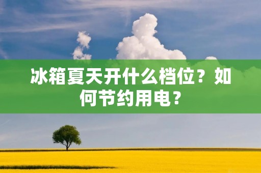 冰箱夏天开什么档位?如何节约用电? 冰箱夏天开什么档位?如何节约用电?