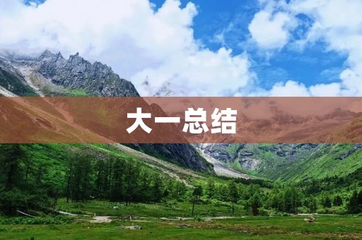 大一总结:迈向成人世界的第一步