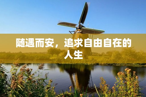 随遇而安，追求自由自在的人生
