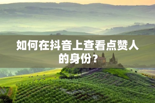 如何在抖音上查看点赞人的身份？