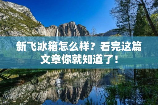 新飞冰箱怎么样？看完这篇文章你就知道了！