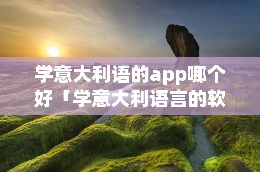 学意大利语的app哪个好「学意大利语言的软件」