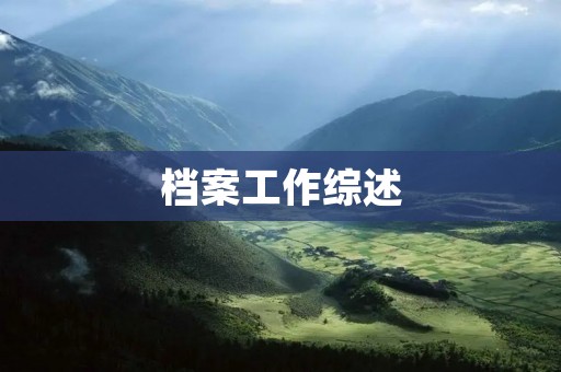 档案工作综述:记录历史,传承文化