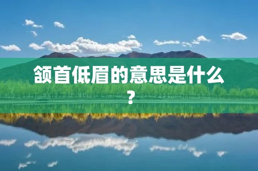 颔首低眉的意思是什么？