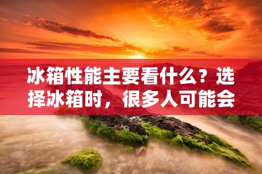 冰箱性能主要看什么？选择冰箱时，很多人可能会被各种广告词所迷惑，但是真正的关键还是要看冰箱的性能表现。那么，到底冰箱的性能有哪些方面需要注意呢？下面就为大家详细介绍。