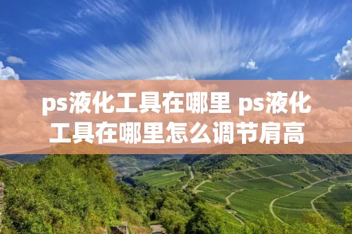 ps液化工具在哪里 ps液化工具在哪里怎么调节肩高