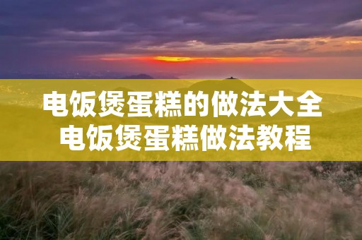 电饭煲蛋糕的做法大全 电饭煲蛋糕做法教程