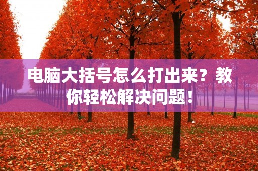 电脑大括号怎么打出来？教你轻松解决问题！