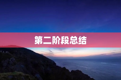 第二阶段总结：在实践中不断提高自己
