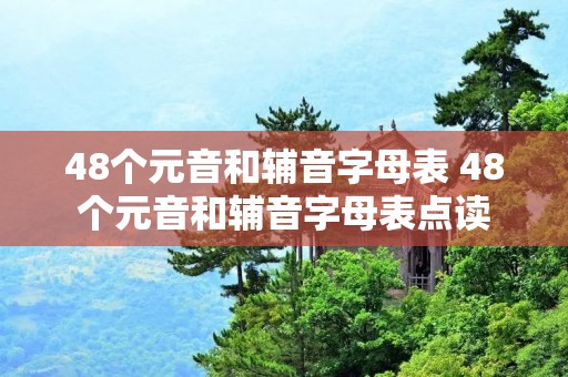 48个元音和辅音字母表 48个元音和辅音字母表点读