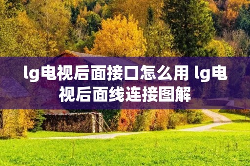 lg电视后面接口怎么用 lg电视后面线连接图解