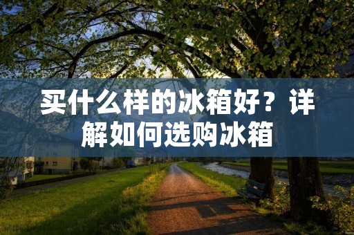 买什么样的冰箱好？详解如何选购冰箱