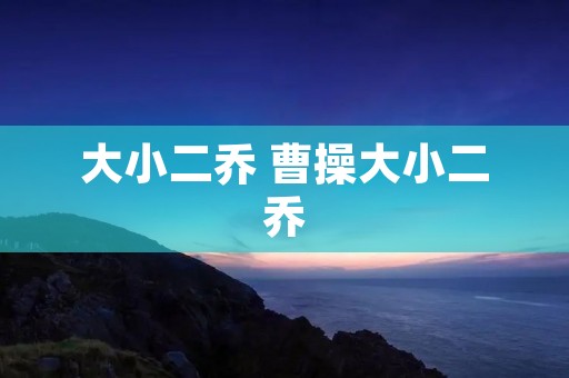 大小二乔 曹操大小二乔