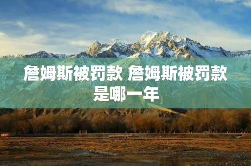 詹姆斯被罚款 詹姆斯被罚款是哪一年