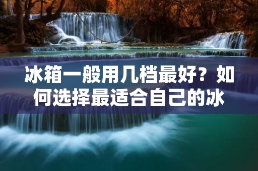 冰箱一般用几档最好？如何选择最适合自己的冰箱？