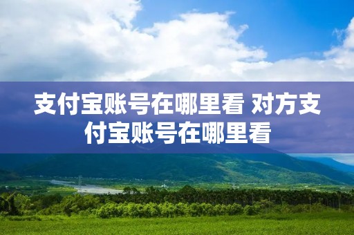 支付宝账号在哪里看 对方支付宝账号在哪里看