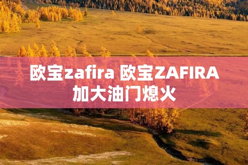 欧宝zafira 欧宝ZAFIRA加大油门熄火 欧宝zafira 欧宝ZAFIRA加大油门熄火