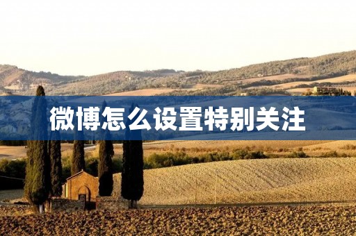 微博怎么设置特别关注:快速了解微博特别关注的功能 微博怎么设置特别关注:快速了解微博特别关注的功能