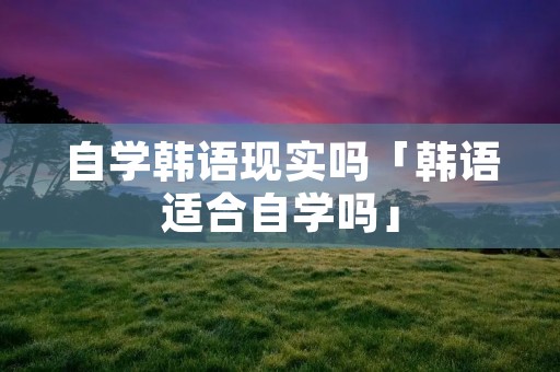 自学韩语现实吗「韩语适合自学吗」 自学韩语现实吗「韩语适合自学吗」