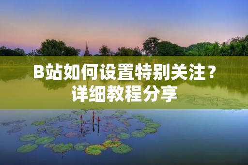 B站如何设置特别关注？详细教程分享