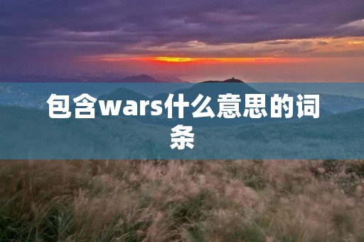 包含wars什么意思的词条