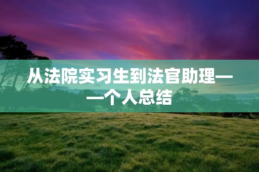 从法院实习生到法官助理——个人总结