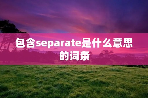 包含separate是什么意思的词条