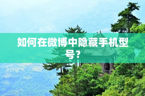 如何在微博中隐藏手机型号? 如何在微博中隐藏手机型号?