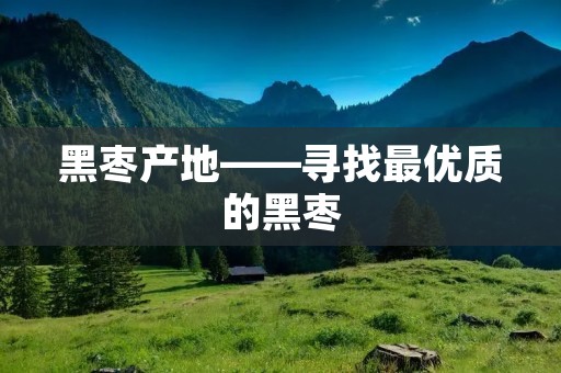 黑枣产地——寻找最优质的黑枣