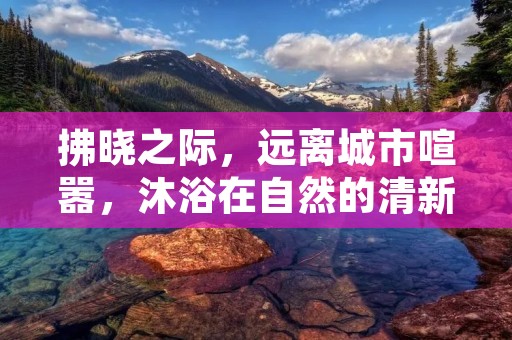 拂晓之际，远离城市喧嚣，沐浴在自然的清新空气中，是多少人心中的向往。在这个繁忙的都市里，我们总是被各种琐事所困扰，让自己感觉疲惫不堪。而在拂晓的时刻，大自然正处于最为清新和宁静的状态，让我们能够尽情地感受到这个世界的美好。