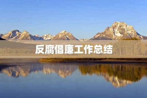 反腐倡廉工作总结