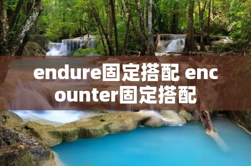 endure固定搭配 encounter固定搭配