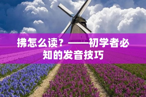 拂怎么读？——初学者必知的发音技巧