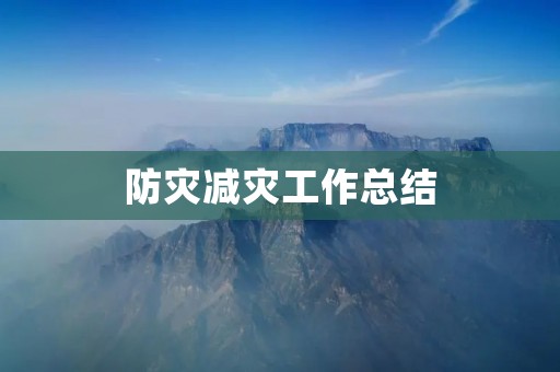 防灾减灾工作总结