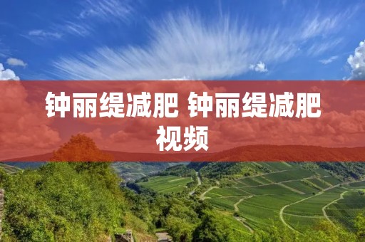 钟丽缇减肥 钟丽缇减肥视频