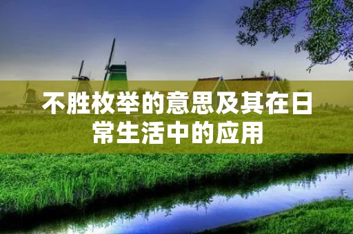 不胜枚举的意思及其在日常生活中的应用