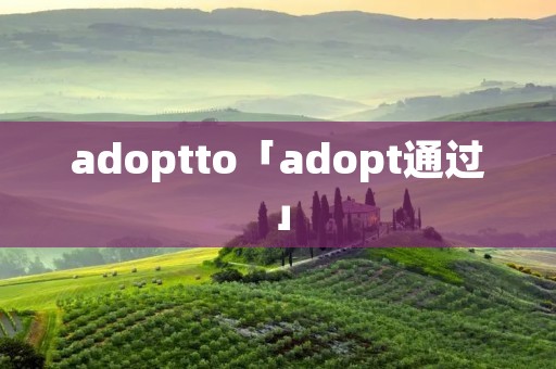 adoptto「adopt通过」